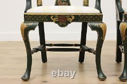 Pair of Georgian Design Vintage Painted Dining Chairs Signed #51266