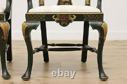 Pair of Georgian Design Vintage Painted Dining Chairs Signed #51266