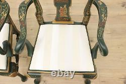 Pair of Georgian Design Vintage Painted Dining Chairs Signed #51266