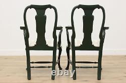 Pair of Georgian Design Vintage Painted Dining Chairs Signed #51266