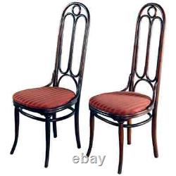 Pair of German Michael Thonet Tall Back Bentwood Chairs, Signed, 20th Century