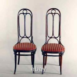 Pair of German Michael Thonet Tall Back Bentwood Chairs, Signed, 20th Century