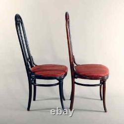 Pair of German Michael Thonet Tall Back Bentwood Chairs, Signed, 20th Century