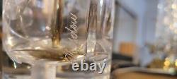 Pair of Hand Cut, Signed, Vintage Dresden Crystal Table Lamps with Brass Bases