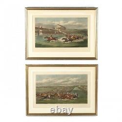 Pair of Henry Alken Antique Horse Racing Etchings at Raleigh Furniture Gallery