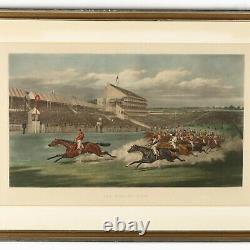 Pair of Henry Alken Antique Horse Racing Etchings at Raleigh Furniture Gallery