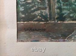 Pair of Italian Antique Watercolours Views, Landscapes, Monuments of Rome signed