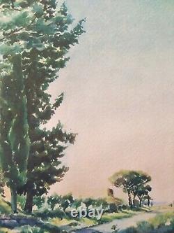 Pair of Italian Antique Watercolours Views, Landscapes, Monuments of Rome signed