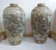 Pair Of Japanese Satsuma Vases Hand Painted, Signed, Good Condition, 16 X 8.5