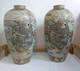 Pair Of Japanese Satsuma Vases Hand Painted, Signed, Good Condition, 16 X 8.5