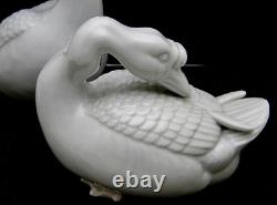 Pair of Japanese Taisho Porcelain Kutani Geese, signed