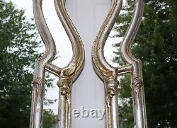 Pair of LaBarge Mirrors, Italian silver giltwood frames, 44, signed, Regency