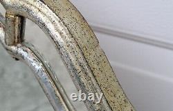 Pair of LaBarge Mirrors, Italian silver giltwood frames, 44, signed, Regency