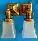 Pair Of Mission Arts & Crafts Wall Sconces With Signed Jefferson Shades