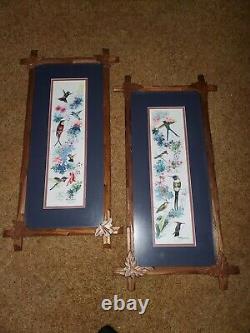 Pair of PM FITZPATRICK Limited Edition Exotic Birds Prints Antique Frames SIGNED
