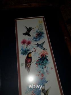 Pair of PM FITZPATRICK Limited Edition Exotic Birds Prints Antique Frames SIGNED