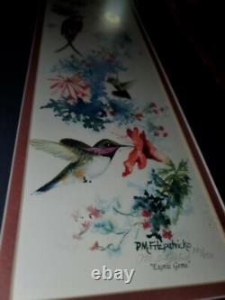 Pair of PM FITZPATRICK Limited Edition Exotic Birds Prints Antique Frames SIGNED