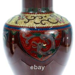 Pair of Signed Antique Japanese Cloisonne Enamel Vases by Daikichi