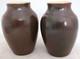 Pair Of Signed Antique Japanese Meiji Period Brown Tea Dust Glazed Vases (3.7)