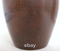 Pair of Signed Antique Japanese Meiji Period Brown Tea Dust Glazed Vases (3.7)