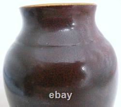 Pair of Signed Antique Japanese Meiji Period Brown Tea Dust Glazed Vases (3.7)