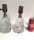 Pair Of Signed Baccarat Crystal Glass Boudoir Lamps, Very Rare