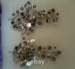 Pair of Signed C. Jere Raindrops Wall Sculptures Dated 1971