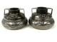 Pair Of Signed Etain Garanti Pur Pewter Antique Art Nouveau Floral Vases