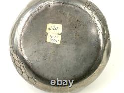 Pair of Signed Etain Garanti Pur Pewter Antique Art Nouveau Floral Vases