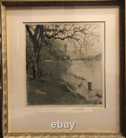 Pair of Signed Original 1935 L. Kasimir Etchings-Persenbeug Cstl & Schoenbuehel