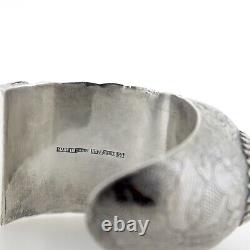 Pair of Signed Qing Chinese Export No. 23 Sterling Silver Cuff Bracelets