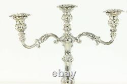 Pair of Silverplate Triple Antique Candelabra, Signed Barbour #38289