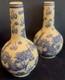 Pair Of Small Bottle Shaped Chinese Dragon Vases Signed