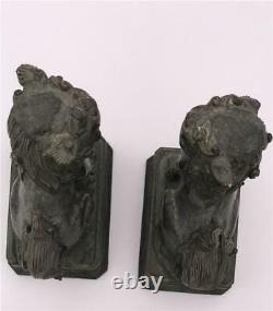 Pair of Small Bronze Foo Dogs Buddhist Lions Figurines