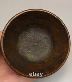 Pair of Stunning Signed Vintage Eastern Bronze Rice Bowls