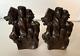 Pair Of Unusual Signed A. R. Solid Bronze Figural Bookends, 5 1/2