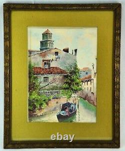 Pair of Venetian Watercolors with Gondolas, signed 13 ½ x 10, (BI#MK/200412)