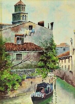 Pair of Venetian Watercolors with Gondolas, signed 13 ½ x 10, (BI#MK/200412)