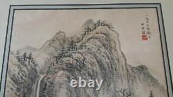 Pair of Vintage 1979 Chinese Watercolor Paintings on paper, signed by Shen Weng