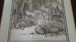 Pair of Vintage 1979 Chinese Watercolor Paintings on paper, signed by Shen Weng