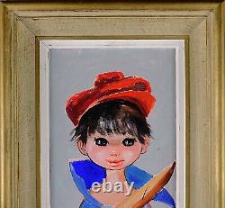 Pair of Vintage Framed Oil On Canvas, Signed by Zivka Suvic, Boy & Girl Portrait