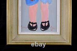 Pair of Vintage Framed Oil On Canvas, Signed by Zivka Suvic, Boy & Girl Portrait