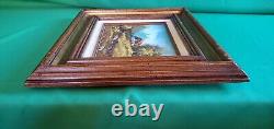 Pair of Vintage Framed Oil Paintings Canvas Cabin Forest Foliage Lake