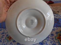 Pair of Vintage French majolica OYSTER PLATE Longchamp signed both
