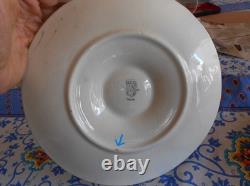 Pair of Vintage French majolica OYSTER PLATE Longchamp signed both