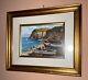 Pair Of Vintage Gold Framed Italian / Italy Marina Paintings -signed R Difiore