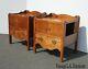Pair Of Vintage Handmade French Country Tambour Nightstands Signed Rennick 1955