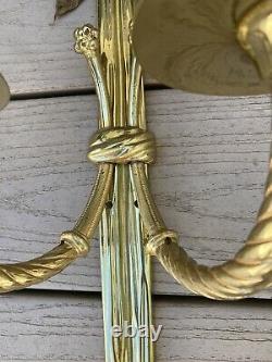 Pair of Vintage Hollywood Regency French Wall Sconces, signed