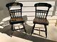 Pair Of Vintage, Signed, Stenciled, Ethan Allen/hitchcock Thumb-backed Chairs
