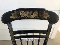 Pair of Vintage, Signed, Stenciled, Ethan Allen/Hitchcock thumb-backed chairs